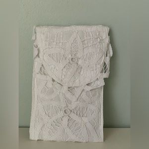 New vintage Victorian handmade lace cotton padded pouch